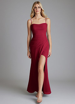 Azazie Solstice Venta Final Vestido de Sky Blue de Gasa de Corte Sirena Convertible con Sin tirantes image17