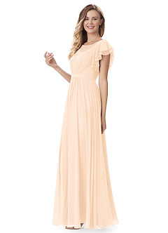 Azazie Daphne Modest Bridesmaid Dresses A-Line Ruffled Chiffon Floor-Length Dress image15