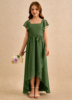 Azazie Milly Girls Formal Flower Girl Klänningar Klä A-Line i Chiffong Plisserad image3