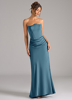 Azazie Debby Bridesmaid Dresses Bermuda Mermaid Strapless Stretch Satin Convertible Dress image3