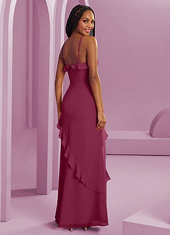 Barbie ♥ Azazie Bridesmaid Dresses Mulberry Sheath Chiffon Dress image8