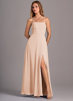 Azazie Carolyn Bridesmaid Dresses English Rose A-Line Pleated Chiffon Dress image5