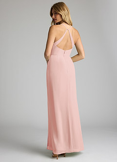 Azazie Becca Bridesmaid Dresses Rosette Sheath V-Neck Chiffon Dress image6