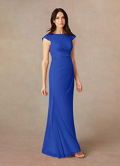 Azazie Janie vestidos de madre de la novia Vestido de Azul Real de Encaje de Sirena image2