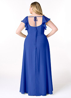 Azazie Bondi Robes de demoiselle d'honneur Robe Trapèze en Mousseline de soie Volant Bleu Roi image8