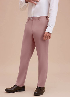 front Ethan Dusty Rose Refined Weave Dress Pants