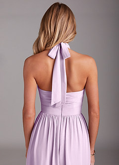 Azazie Avary Bridesmaid Dresses Frosted Lilac A-Line Pleated Chiffon Dress image7