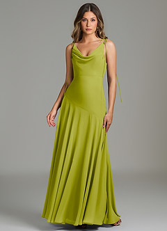 Azazie Dawn Bridesmaid Dresses Lemongrass Mermaid Pleated Chiffon Dress image7