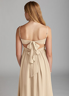 Azazie Zeya Junior Champagne A-Line Chiffon Dress image2