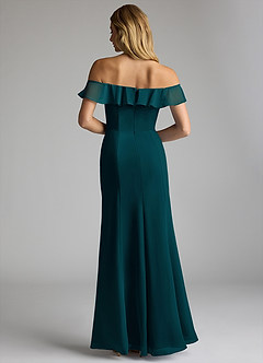 Azazie Sophie Brudtärnklänningar Klänning av A-Line i Chiffong Av axeln Tallgrön Konvertibel image4