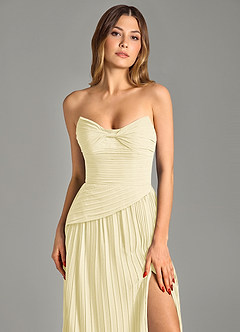 Azazie Becka Jurken voor bruidsmeisjes Jurk van Chiffon met A-Lijn Strapless Citroensorbet image6