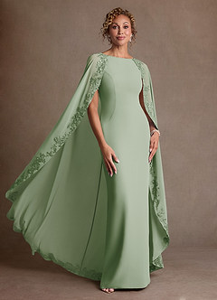 Azazie Artemisia vestidos de madre de la novia Vestido de Salvia Polvorienta de Gasa de Corte Recto con Encaje image5