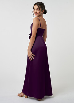 Azazie Anina Junior Robe Trapèze en Satin extensible Arc Grain De Raisin image5
