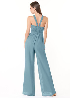 Azazie Berdie Jurken voor bruidsmeisjes Jumpsuit van Chiffon Houder Mystiek Blauw image2