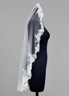 front Persila Lace Fingertip Veil