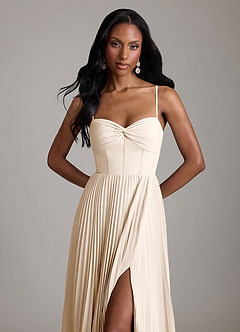 Azazie Akiko Bridesmaid Dresses White Alabaster A-Line Sweetheart Neckline Chiffon Dress image2