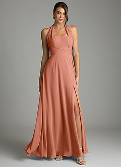 Azazie Tamira Suknie dla druhen Linia A Pofałdowany Szyfon Do ziemi Sukienka image1