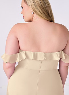 Barbie ♥ Azazie Jurken voor bruidsmeisjes Converteerbaar Jurk van Chiffon met A-Lijn Off the Shoulder Champagne image11