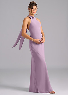Azazie Velli Bridesmaid Dresses Wisteria Mermaid Bow Chiffon Dress image3
