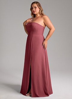 Azazie Wren Bridesmaid Dresses Merlot A-Line Side Slit Chiffon Convertible Dress image13