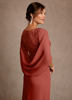 Azazie Forums Mother of the Bride Dresses Terracotta A-Line Lace Dress image5