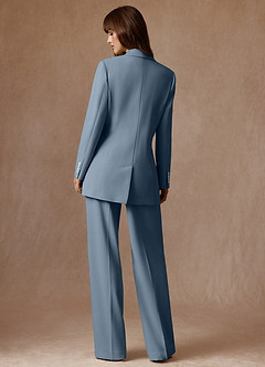 front Rowan Blu Polveroso Blazer Performance in tessuto raffinato