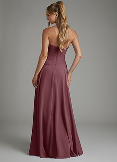 Azazie Layla Bridesmaid Dresses Sangria A-Line Strapless Chiffon Dress image2