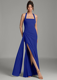 Azazie Ezra Bridesmaid Dresses Royal Blue Mermaid Pleated Mesh Dress image1