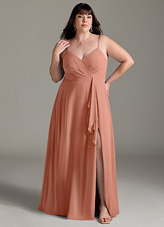 Azazie Akita Robes de demoiselle d'honneur Robe Trapèze en Mousseline de soie Mai Tai image5