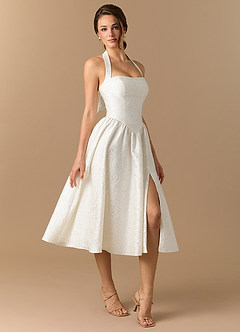 Robe Mi-Longue Brume D'ivoire Andie image3