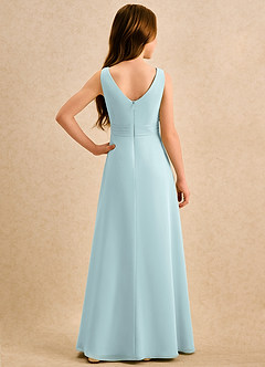 Azazie Chibi Girls Formal Sukienki dla dziewczynek sypiących kwiaty Linia A Pofałdowany Szyfon Długość podłogi Sukienka image2