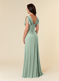 Azazie Reneya Mother of the Bride Dresses Agave A-Line Pleated Mesh Dress image3