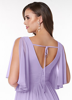 Azazie Temeka Bridesmaid Dresses Lilac A-Line Ruched Chiffon Dress image5