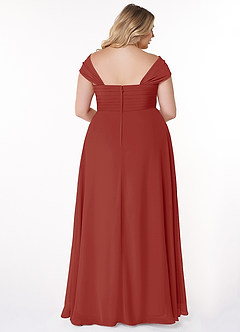 Azazie Kaitlynn Brautjungfernkleider Wandelbar Empire Gerafft Chiffon Kleid Terrakotta image11