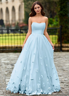 Calliope Sky Blue Flower Blossom Prom Dress image5