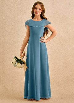 Azazie Kittie Girls Formal Flower Girl Klänningar Klä A-Line i Chiffong image5