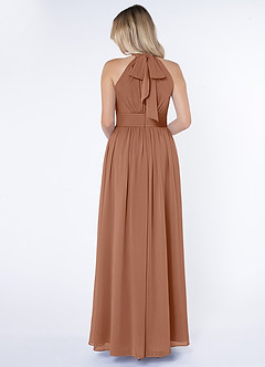 Azazie Iman Bridesmaid Dresses Bronzer A-Line A-Line Ruched Chiffon Dress image2