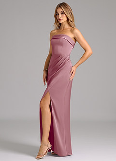 Azazie Aretha Bridesmaid Dresses Vintage Mauve A-Line Strapless Stretch Satin Convertible Dress image3