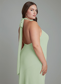 Azazie Velli Bridesmaid Dresses Dusty Sage Mermaid High Neck Chiffon Dress image14