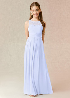 Azazie Bibiane Junior Lavender A-Line Pleated Chiffon Dress image1