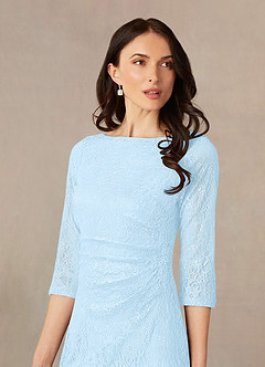 Azazie Lola Mère de la mariée Robes Robe Fourreau en Dentelle Bleu Ciel image3