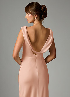 Azazie Kieryn 신부 들러리 드레스 인어 주름진 스트레치 새틴 바닥 길이 드레스 image2