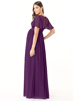 Azazie Verna Abiti da damigella d'onore premaman Abito A-Line Increspato con Scollo a V Chiffon Floor-Length image4