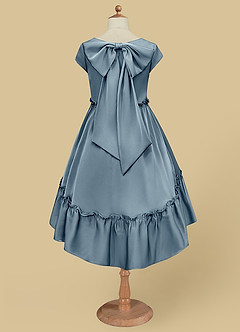 Azazie Lee Final Sale Ivory A-Line Bow Stretch Satin Dress image7