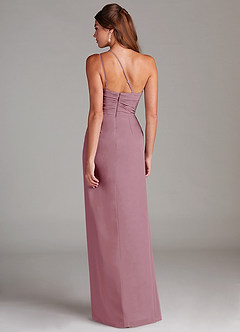 Azazie Eren Bridesmaid Dresses Vintage Mauve Sheath One Shoulder Chiffon Dress image7