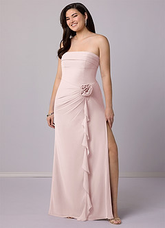Barbie ♥ Azazie Bridesmaid Dresses Blushing Pink Sheath Strapless Chiffon Convertible Dress image10