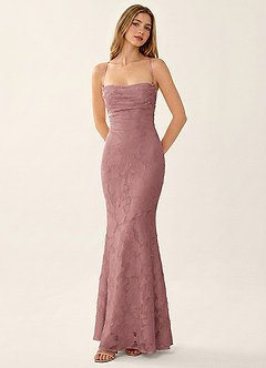 Natasha Dusty Pink Jacquard Corset Mermaid Prom Dress image3