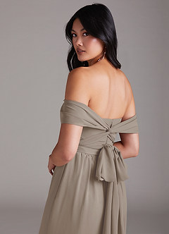 Azazie Lamara Brautjungfernkleider Wandelbar Schulterfrei Chiffon Overall/Jumpsuit Taupe image6