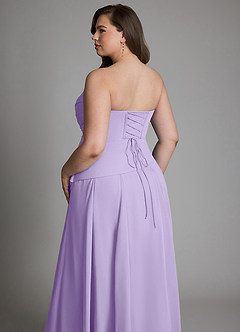 Azazie Gabriela Robes de demoiselle d'honneur Robe Trapèze en Mousseline de soie Corset Lilas image25
