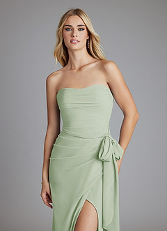 Azazie Solstice Final Sale Dusty Sage Mermaid Strapless Chiffon Convertible Dress image4